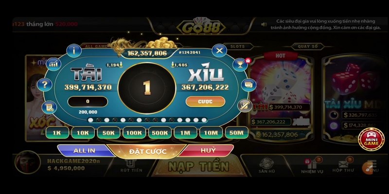 Game tài xỉu GO88 có ưu điểm gì nổi bật?