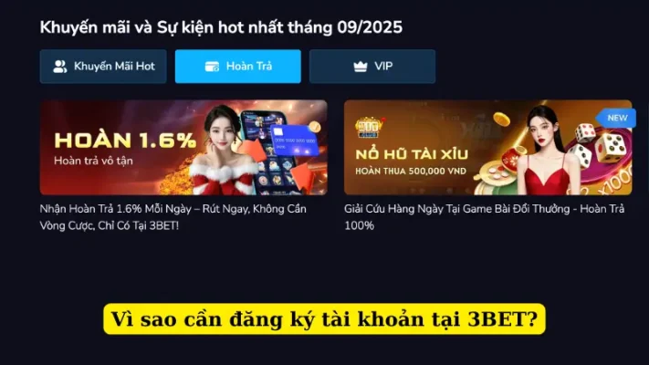 Vì sao cần đăng ký tài khoản tại 3BET?
